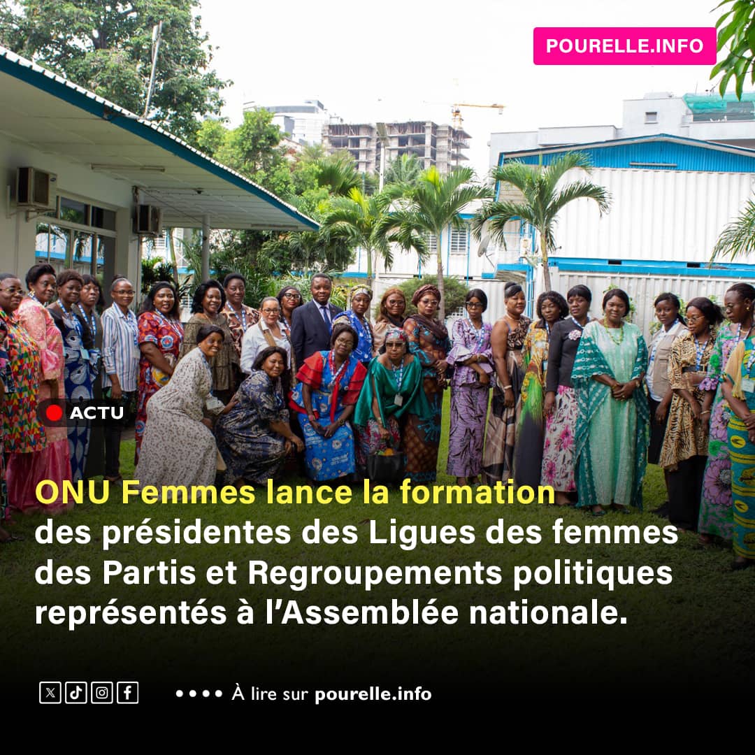 Pourelleinfo1's tweet photo. ONU Femmes lance la formation des présidentes des Ligues des femmes des Partis et Regroupements politiques représentés à l’Assemblée nationale https://t.co/lVsZ6h6hnG @ONUFemmesRDC
@AwaNdiayeSeck1
Restez connectés pour ne rien rater sur les femmes.
#PourelleInfo https://t.co/BZsi1kiuxp