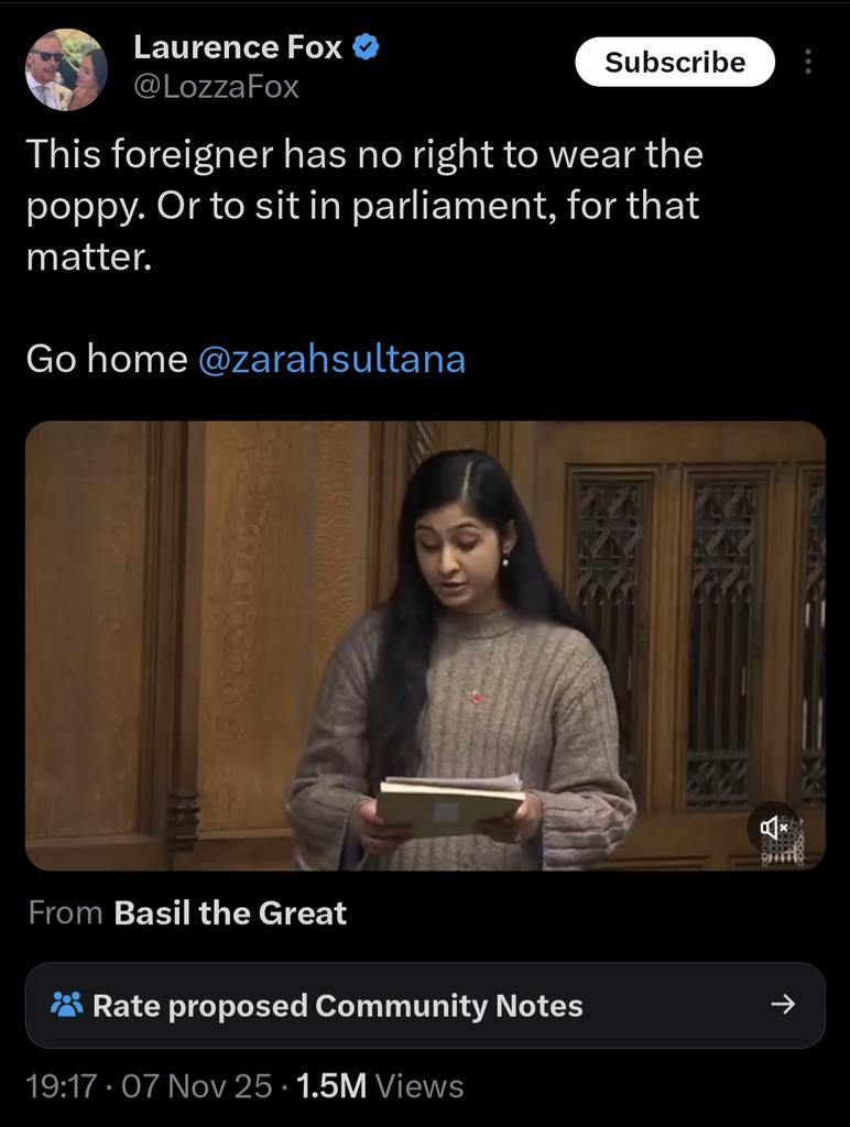 swiftjon's tweet image. Here&apos;s racist buffoon Fox complaining about an MP wearing a poppy, while he and his neanderthal friends complain about MPs not wearing a poppy
You can&apos;t make this up!