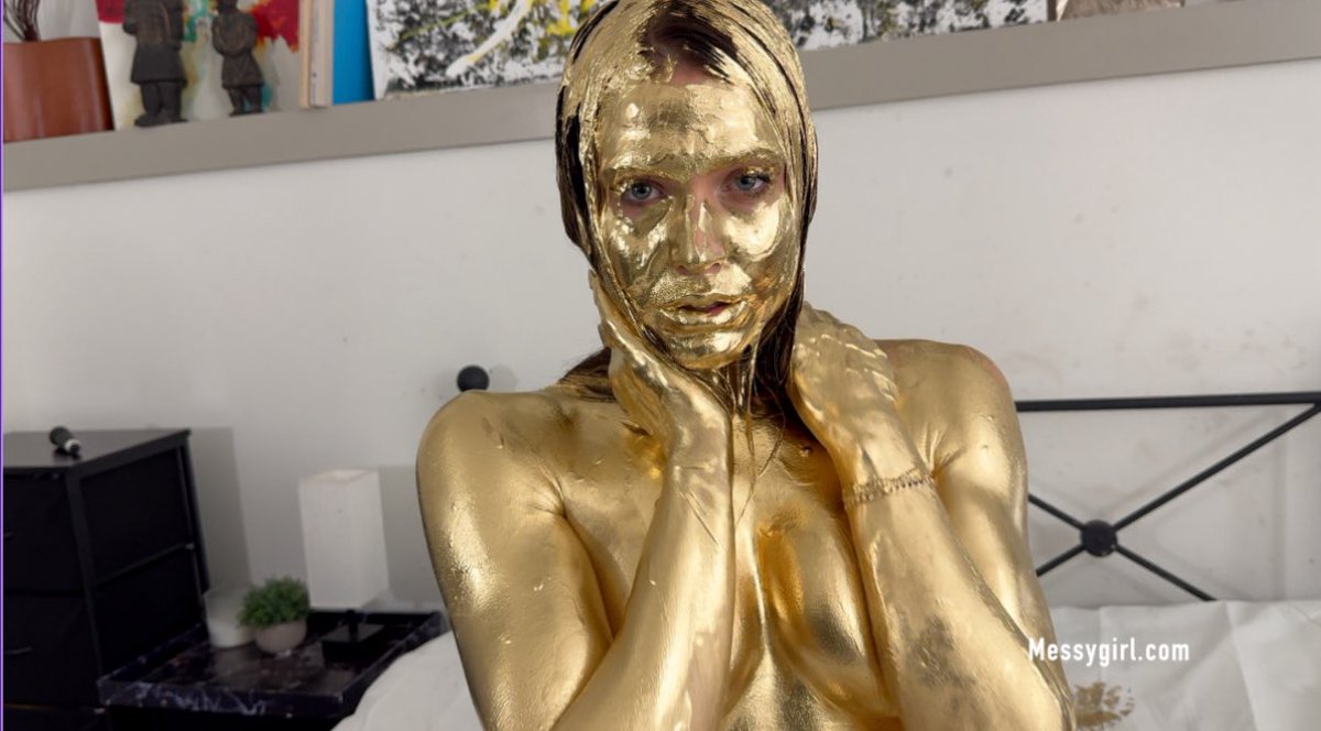 MessyGirlStudio's tweet photo. Which  photo is your favorite look of Santana? 
Sexy Golden Santana 
.
.
.
📸: @theoriginalmessygirl 
Model: Santana

See our site for video! Search “Gold” or “Santana” in right search bar. 

https://t.co/u3ukqUNMT1 
https://t.co/eFJ7vq5bw0

#WAM #messy #girls #goldpaint https://t.co/ZwphX3XBzU