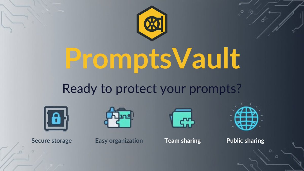 🔐 Secure storage
🧭 Easy organization
🌐 Team sharing
📣 Public sharing

PromptsVault launches Monday on Product Hunt. Ready to protect your prompts? #AIPrompts #Productivity #Launch