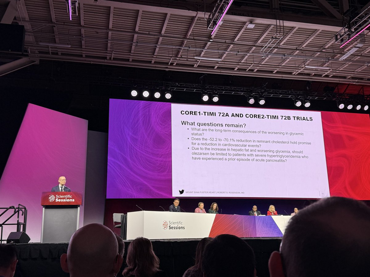 dramitkhera's tweet photo. CORE TIMI 72 trial- marked TG lowering in those with hyperTG &amp; significantly lower pancreatitis. Tradeoff of increased liver fat, lower platelets, increased glucose. Discussant- who may best benefit?  #LateBreakers #AHA2025 @NEJM   https://t.co/2ctDDA6fo9 https://t.co/MpdYIYj7nP
