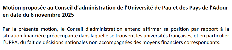 SamuelLegris's tweet photo. 🔴 Dans et hors des instances de l'@universite_uppa, le @M22M_UPPA_ dénonce l'austérité budgétaire.
✊ Depuis plusieurs mois, le @M22M_UPPA_ se mobilise pour un meilleur budget.
✊ Jeudi, le @M22M_UPPA_ a voté une motion pour dénoncer cette « situation financière préoccupante ». https://t.co/JhX7FflgV5
