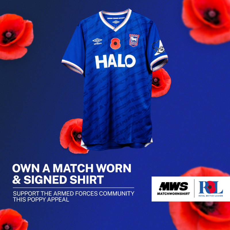 IpswichTown's tweet photo. 👕 Just like the Watford match on Tuesday, shirts from this afternoon's game are available for auction through @MatchWornShirt.

All supporting @PoppyLegion. ❤️