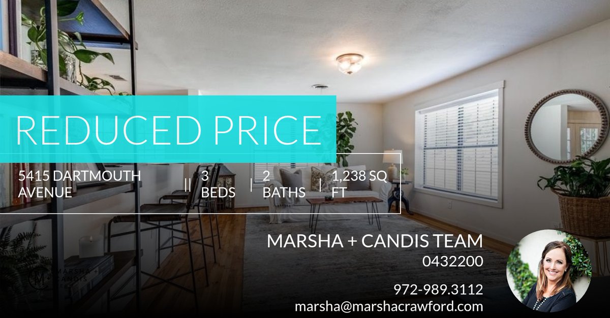 iselltexas's tweet photo. 📍 Reduced Price 📍 This recently reduced home at 5415 Dartmouth Avenue in River Oaks won't last long, so, don't wait to set up a showing! Reach out here or at 972-989.3112 for more information!

Marsha Crawford, Realtor
Compass Re... https://t.co/TlbHnHcid8 https://t.co/dI9mo8xrOh