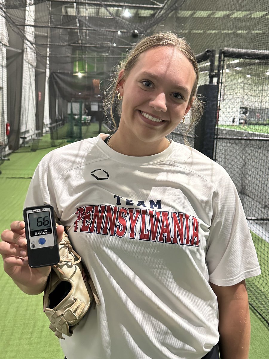 Hit my 2025 goal ✅. New PR 66mph. New goal… ⁶🤷🏻‍♀️⁷

#classof2029

<a href="/TeamPAMadison/">Team Pennsylvania Hall/Madison 14u</a> <a href="/teampafastpitch/">Team Pennsylvania Fastpitch</a> <a href="/SBRRetweets/">Softball Recruiting Reposts</a> <a href="/D1Softball/">D1Softball</a> <a href="/TOP_D1RECRUITS/">Softball Top Preps Retweet</a> <a href="/ondecksoftball/">OnDeck Softball 🥎</a> <a href="/ExtraInningSB/">EXTRA INNING SOFTBALL</a> <a href="/PrepSoftball/">Prep Softball 🥎</a> <a href="/outsidethechute/">Outside The Chute</a> <a href="/softball_dugout/">The Softball Dugout</a> <a href="/PA_recruit/">Pennsylvania Softball Prospects</a>