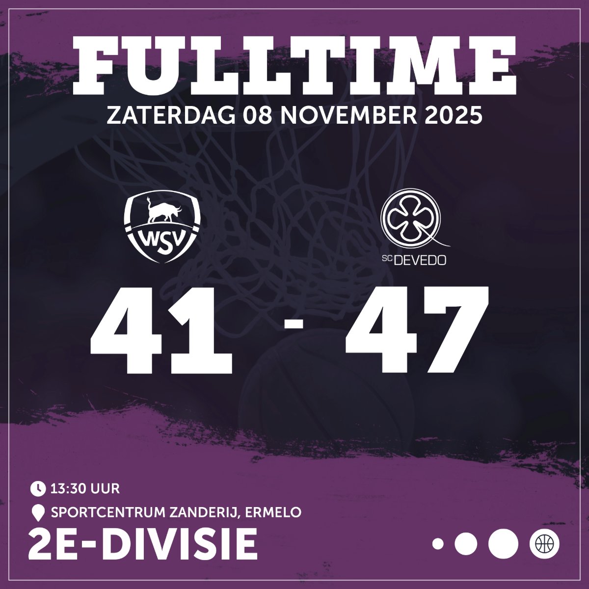 #RESULT DeVeDo 3 doet goede zaken in eigen huis. Van Be Quick '28 1 wordt er gewonnen met 39-27 en van WSV 2 met 41-47. #rolstoelbasketbal #tweededivisie