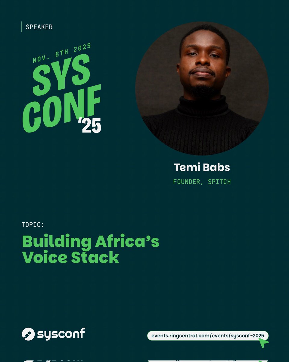 sysconf_'s tweet photo. Up Next!
Building Africa's Voice Stack with @iamtemibabs
#SysConf #SysConf25 https://t.co/AT9u2HzmDn