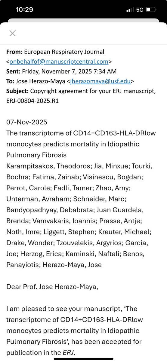 Very thankful to the European Respiratory Journal team of editors for accepting our paper !