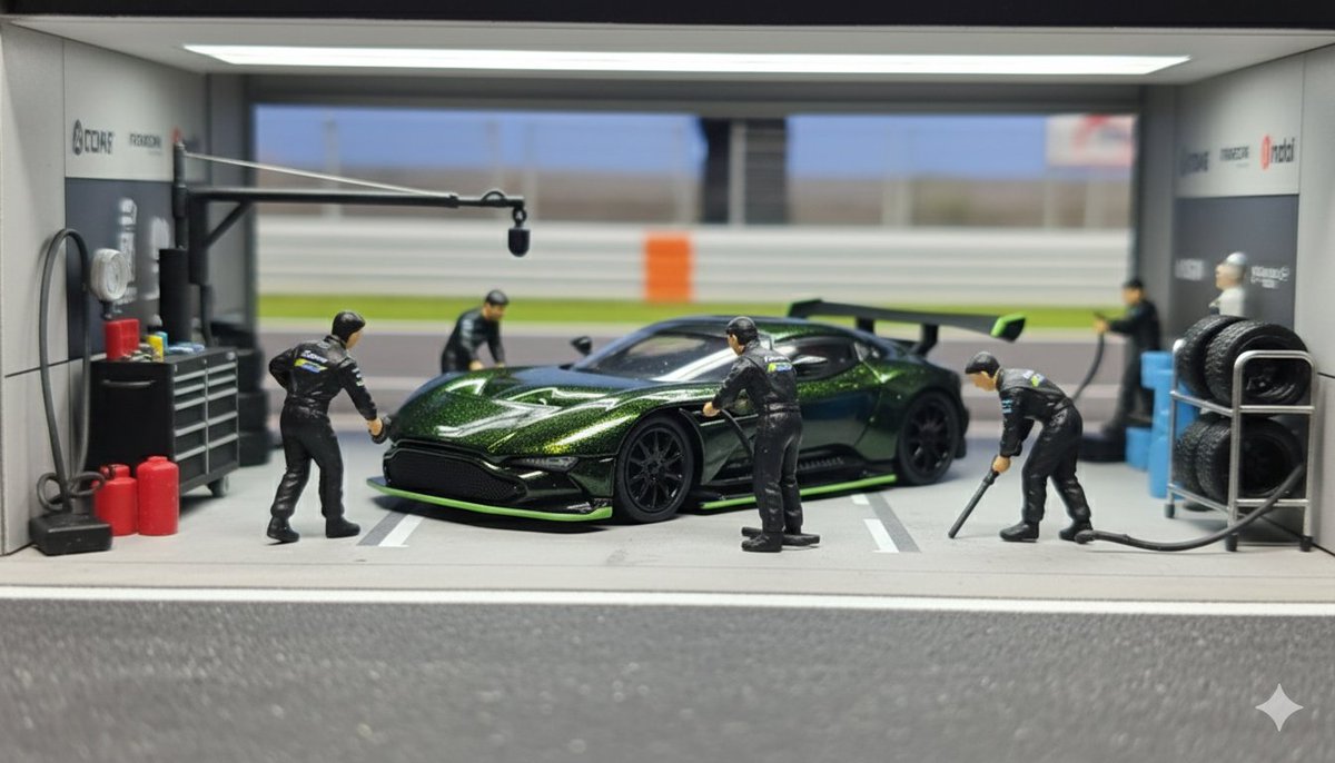 yoru_flac's tweet photo. I don't have a set of diorama and 1/64 scale figures to make something like this but I suppose credits are where credits are due because Gemini edit is still something to behold despite all its flaws.
ft. FineWorks64 - Aston Martin Vulcan
#minicars #diecast https://t.co/m7zXTfF76l