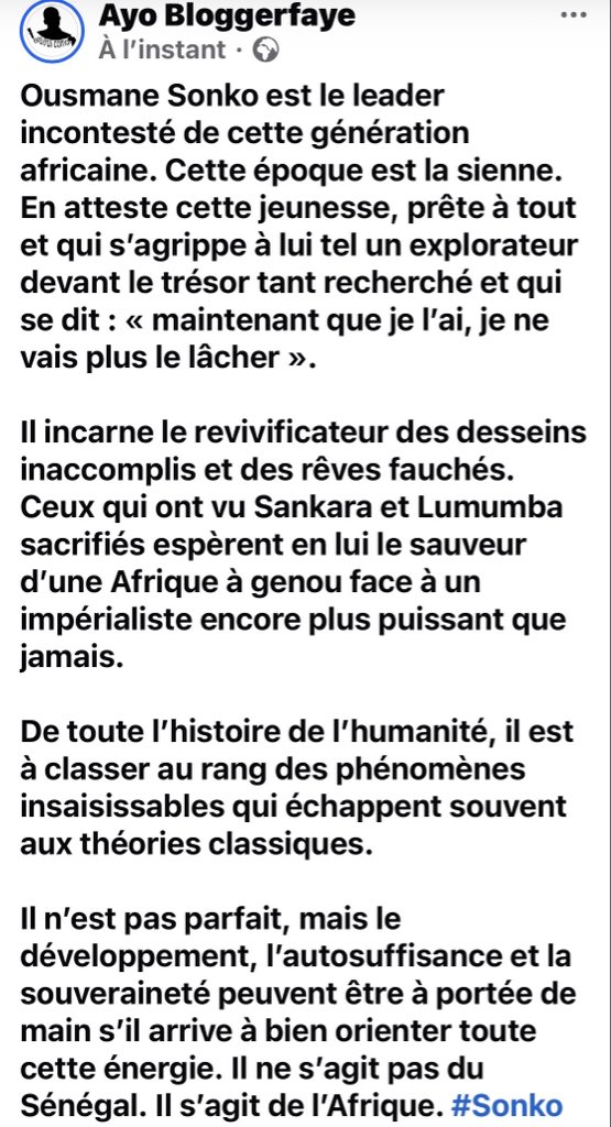 autruicomoi's tweet photo. Dans l’histoire politique mondiale, il n’y en a pas beaucoup comme Ousmane Sonko. Un phénomène qui transcende le Sénégal. #Sonko https://t.co/FYhM6OAgfT