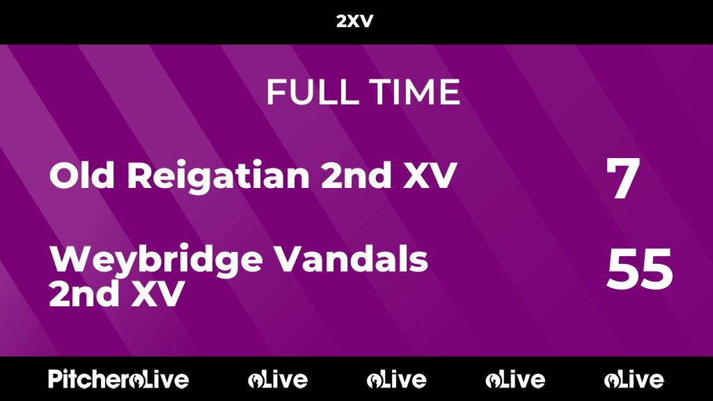 FULL TIME: Old Reigatian 2nd XV 7 - 55 Weybridge Vandals 2nd XV
#OLDWEY #Pitchero
weybridgevandals.co.uk/teams/14183/ma…