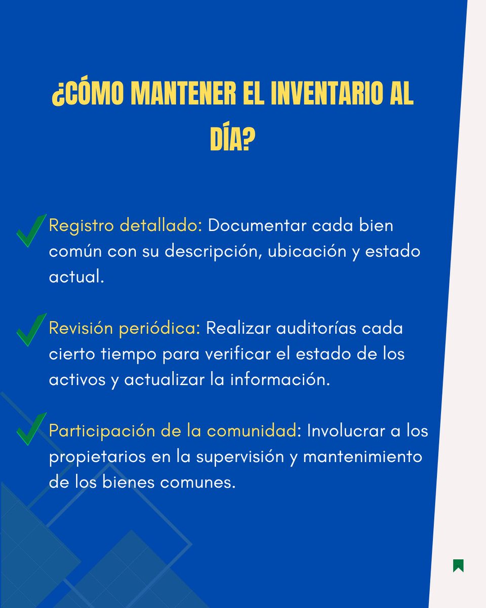 Mantener un inventario actualizado no solo mejora la administración del condominio, sino también un paso fundamental para garantizar una gestión eficiente, transparente y segura. 

 #consultora  #administraciondecondominios #condominioresidencial #inventario #administración