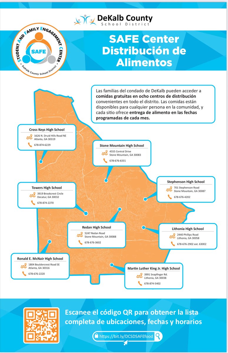 DrNormanCSauce3's tweet photo. Families in DeKalb County can access free meals at eight convenient distribution centers across the district. Meals are available to anyone in the community, and each site offers pick-up on scheduled dates each month. @DeKalbSchools - Click for details: https://t.co/2pykG004ky https://t.co/1S5CUQguq7