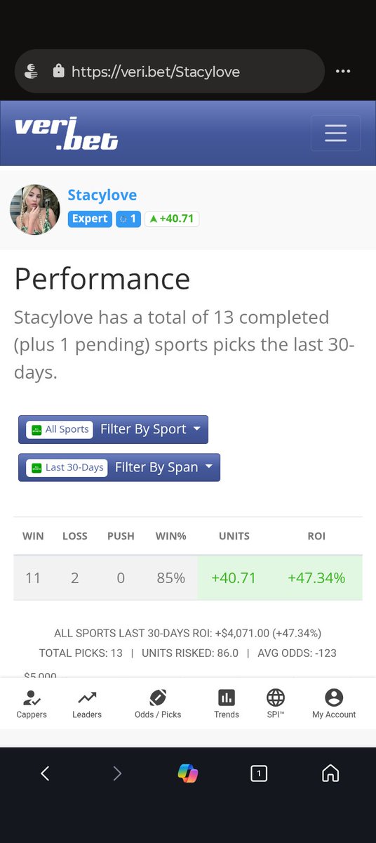 #nbapicks
She's killing it 
veri.bet/Stacylove
