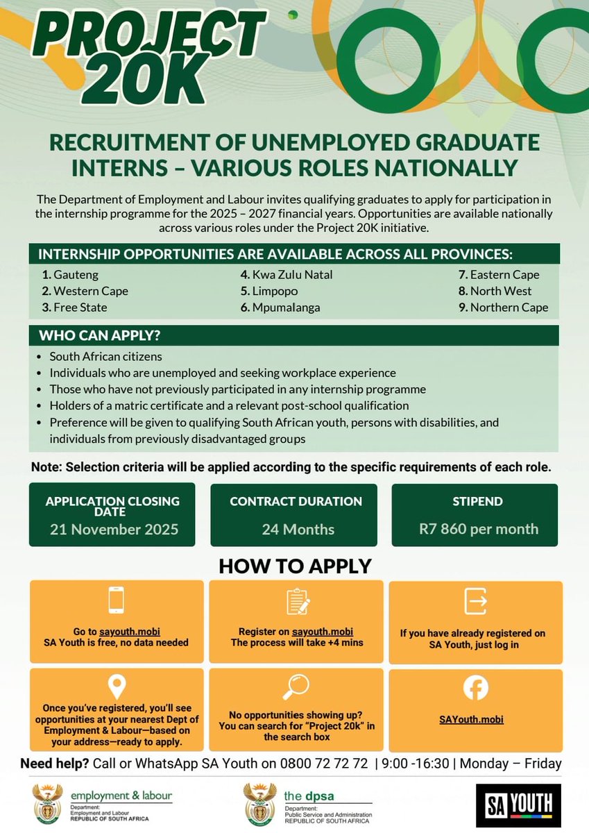 Another opportunity for the unemployed #Project20K