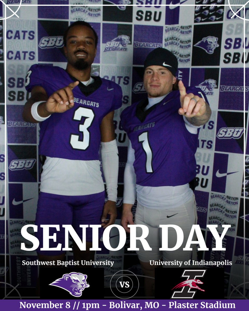 sbubearcats's tweet image. FB: Final home game of 2025 today! Come and support your Bearcats as they honor their 14 seniors!
#RollCats #GameDay 
🏈: @sbubearcats_fb vs UIndy
🕐: 1:00 PM
📺: glvcsn.com/sbubearcatsglv…
📊: sbubearcats.com/sidearmstats/f…