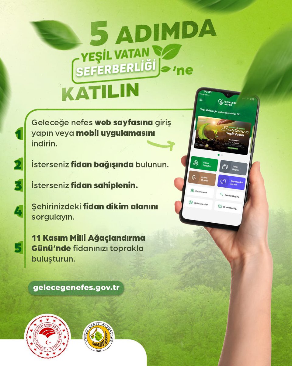 🌱 Bugün toprakla buluşturduğumuz fidanlar, yarın ormana dönüşecek.

🌳 Şahidimiz toprak, imzamız fidan, sevdamız Yeşil Vatan.

<a href="/isttarimorman/">İstanbul İl Tarım ve Orman Müdürlüğü</a> 
#YeşilVatanSeferberliği