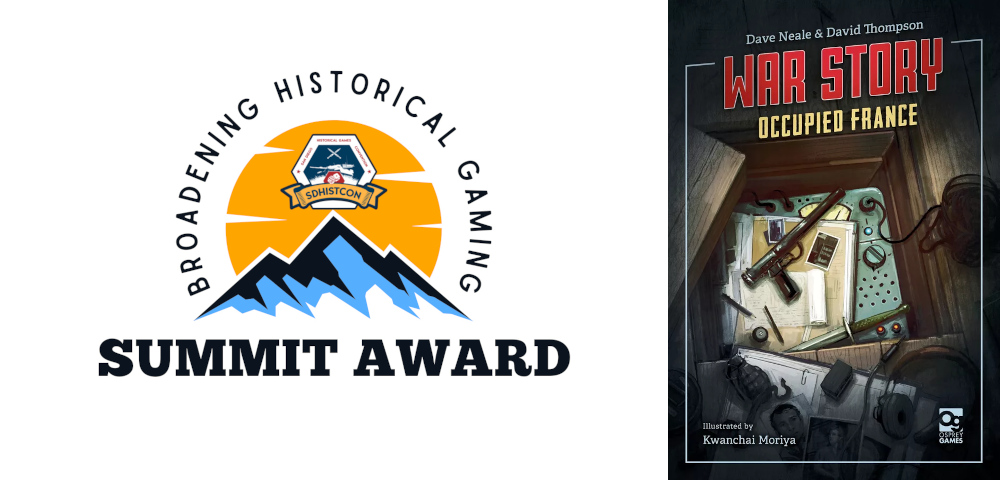 SDHistCon's tweet photo. SDHist is proud to announce War Story: Occupied France as the recipient of the fourth annual Summit Award: https://t.co/43QwWG2c9z. Congrats to designers @DaveNealeWriter and @djackthompson  and publisher @OspreyGames! https://t.co/dNgUllDaB3