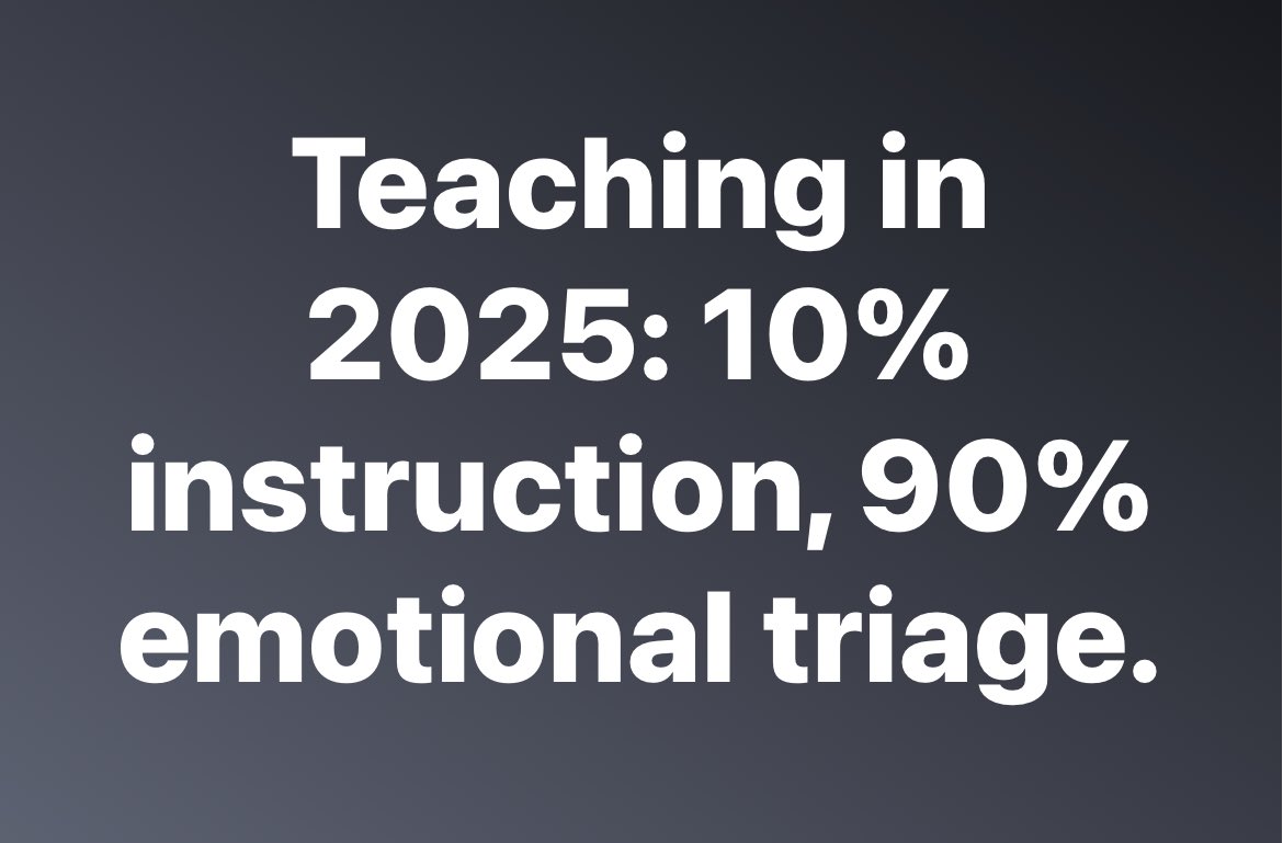 JW_edsolutions's tweet image. Seem like it. Teachers need to be able to teach not fix all the world’s problems. Tho I will say, many problems would go away if the dang teachers could just teach!!!! #teachersofx #educationsolutions