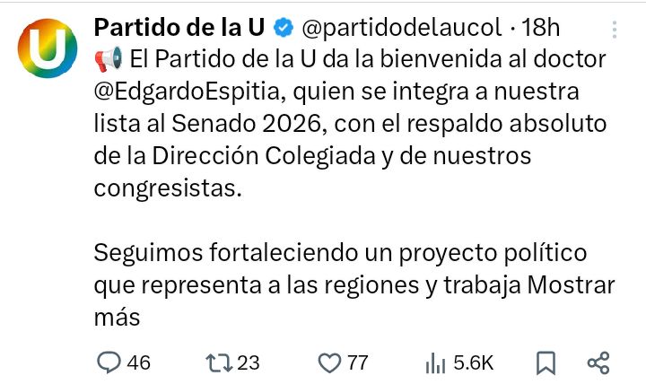 EntuertoP_25's tweet image. Edgardo Espitia Cabrales, originario del departamento Córdoba, aspirará al Senado de la República con aval del partido @partidodelaucol