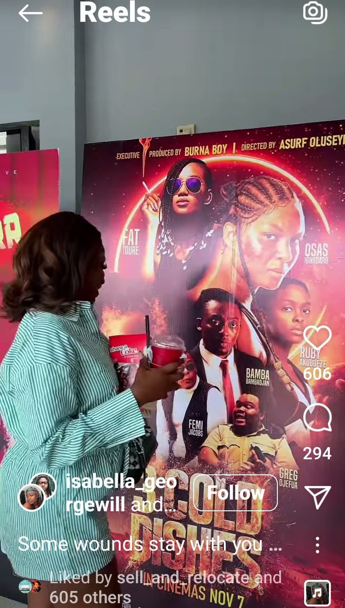 Isabella just dropped an influencinng AD for <a href="/filmoneng/">FilmOne Entertainment</a> 
Three cold dishes,now showing in cinemas Nationwide. Rush to her IG now 🔥💰💰
#bbnaija 
#BBNaijaS10 
#IsabellaGeorgeW