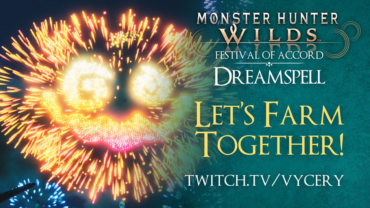#MHWilds LET'S FARM TOGETHER!           
Open Lobby! Playing with YOU!              
Everyone is welcome to join the lobby! 🩶 
twitch.tv/vycery 
twitch.tv/vycery 
twitch.tv/vycery
