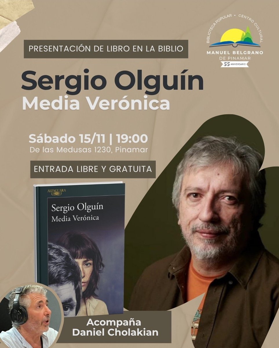 Atención #Pinamar y ciudades cercanas

El sábado que viene <a href="/olguinserg/">Sergio Olguin ⭐⭐⭐</a> va a estar en la Biblioteca Popular de Pina y yo voy a hacer las veces de presentador

Lleven sus libros para que se los firme (él, obviamente)