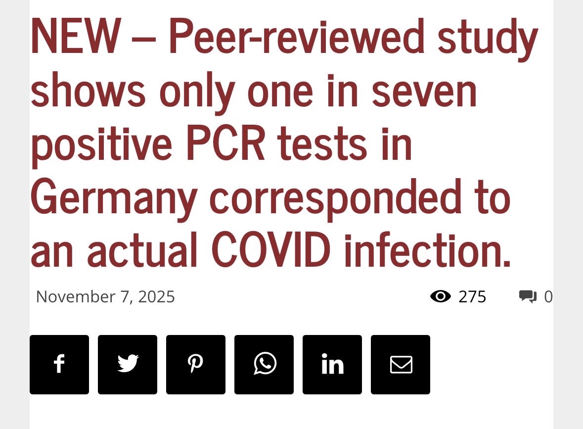 Censored4sure's tweet image. That means 86% of positive PCR tests weren’t from an actual infection. The same was true here in the United States, where it was about 85-90%. I believe the percentage is much higher—about 99-100%.

But they’re slow-dripping the truth because of what they’ve wrought.

It’s a…