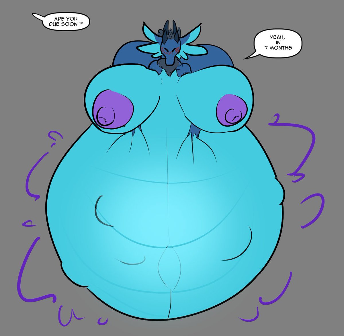 Talking about preg rose :3c my friend drew me a lil gift of rose being HEAVILY preg, gotta get more stuff of like lively offspring/eggs with someone...