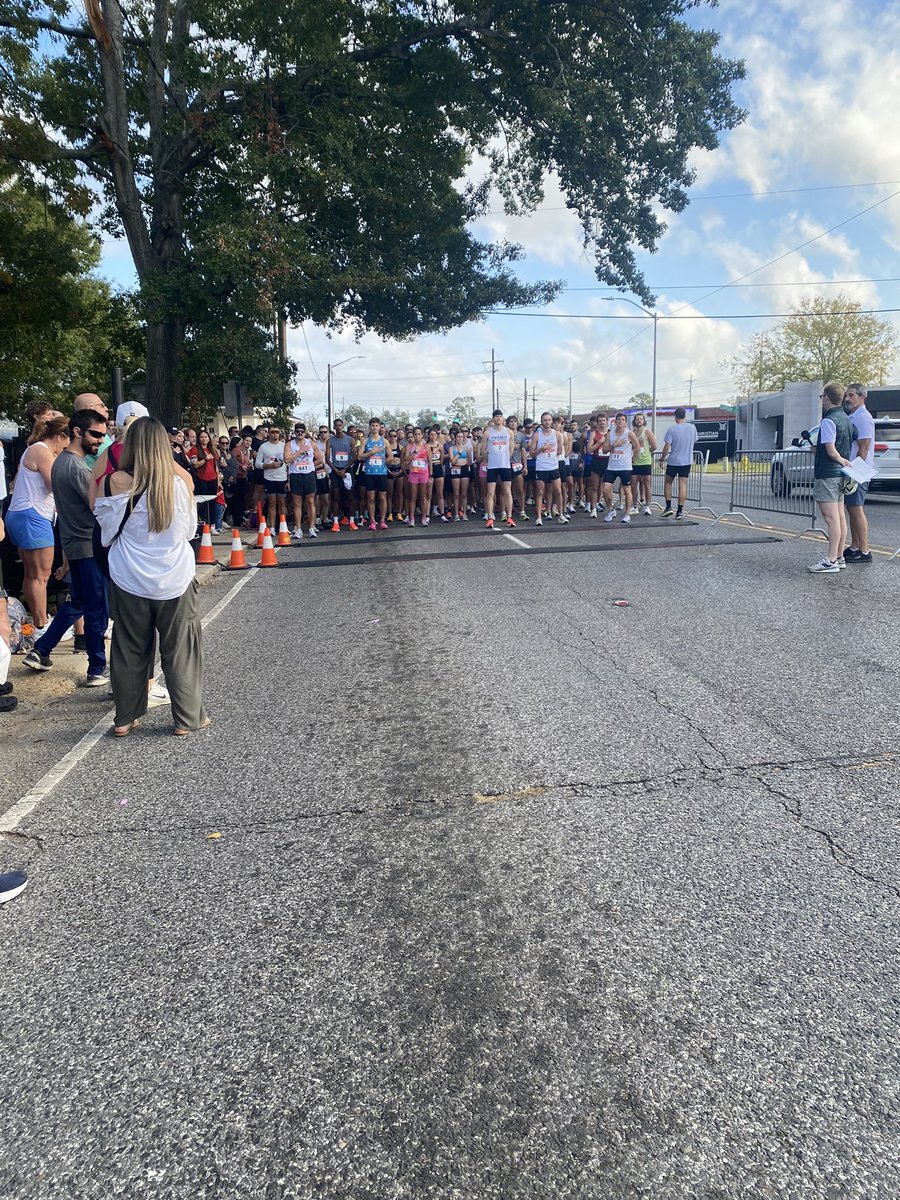 Cowboys and Cowgirls rode into Lafayette for the @CajunCup10k this morning both Omar Elfadl and Jeny taking 1st overall #building #mcneese #Cowboys #10K #geauxpokes