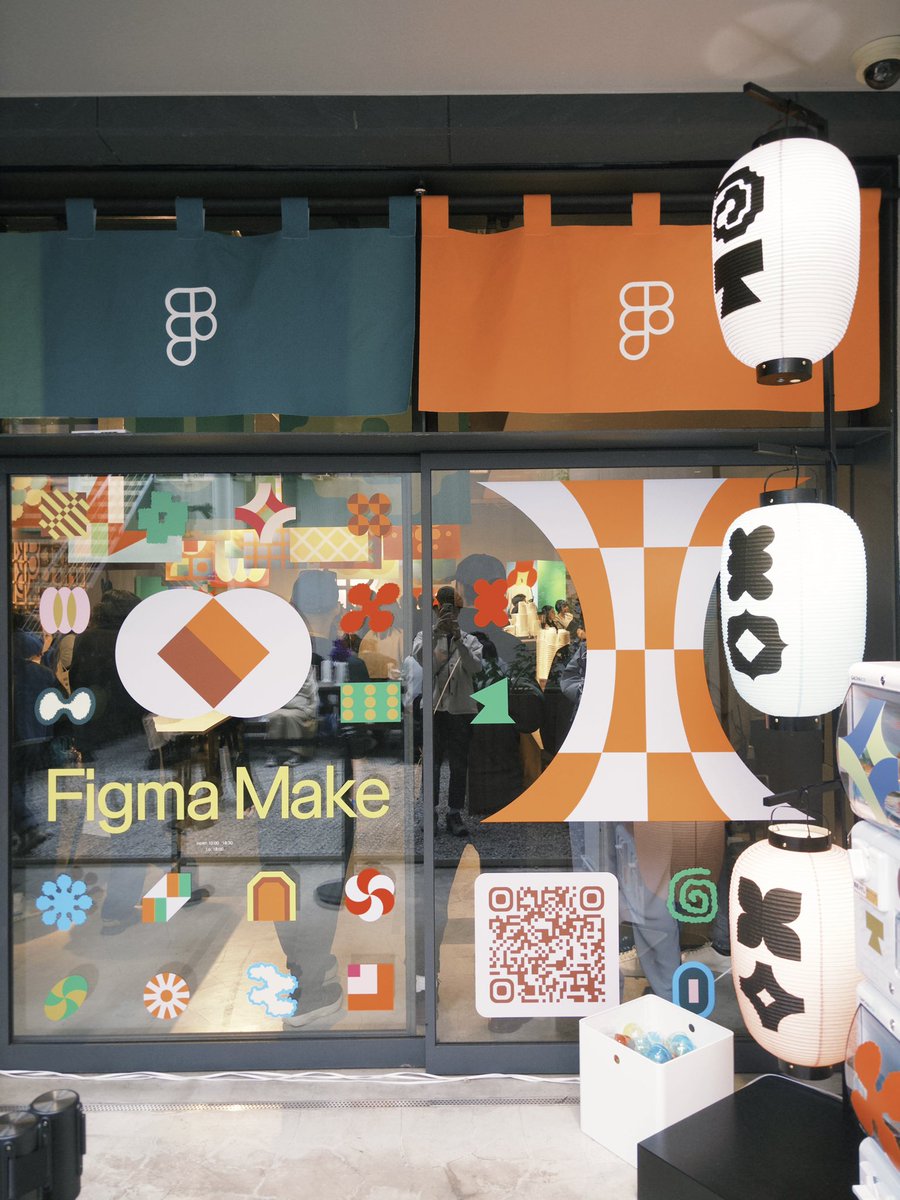 rokaisei's tweet photo. #FigmaMakeCafe 行ってきた!
のれんや提灯、展示スペースまですべてがFigmaの世界観で統一されてて感動。
ドリンク片手に会場まわるだけでもめっちゃ楽しかった☕️ https://t.co/bAPTdU6MqQ