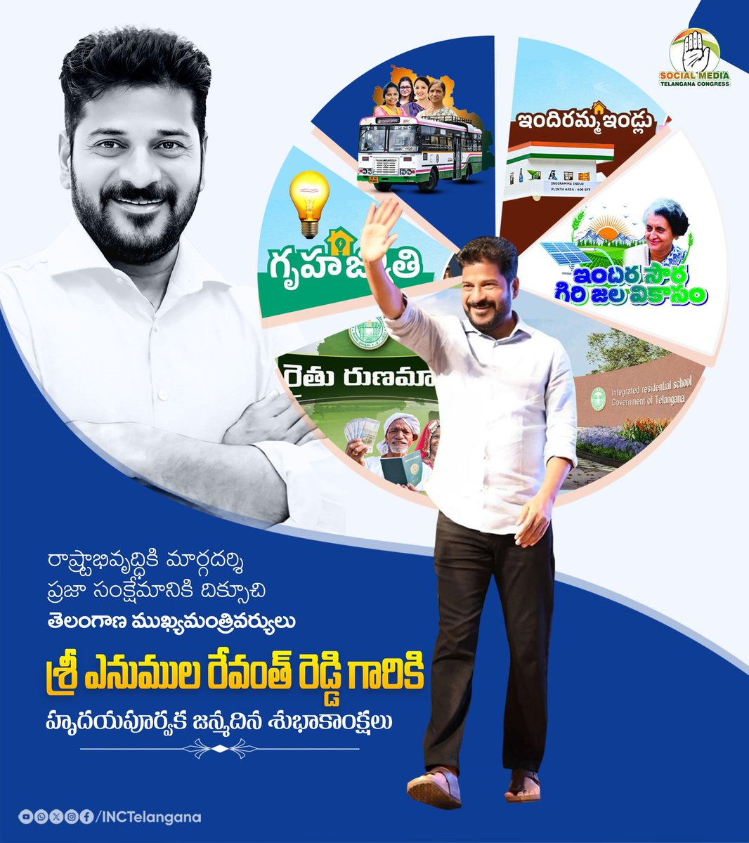 Btech_Salman's tweet photo. Wishing Hon’ble Chief Minister of Telangana, Shri @revanth_anumula Garu a very Happy Birthday.
💐💐💐

Roaring Lion of Telangana 🦁

#HBDRevanthReddySir
#TelanganaCongress
#TelanganaCM https://t.co/7ZhISzHdJY