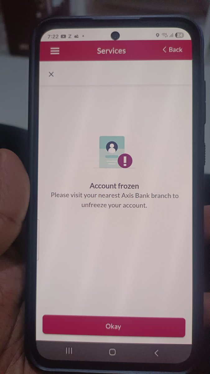 NarenderPathi's tweet photo. @AxisBank my account is froze, eventhough i had time till November 23 to merge my customer ids. my loan got bounced. Customer care is of no help. Who can help me activate my account ASAP https://t.co/TulyZWi26x