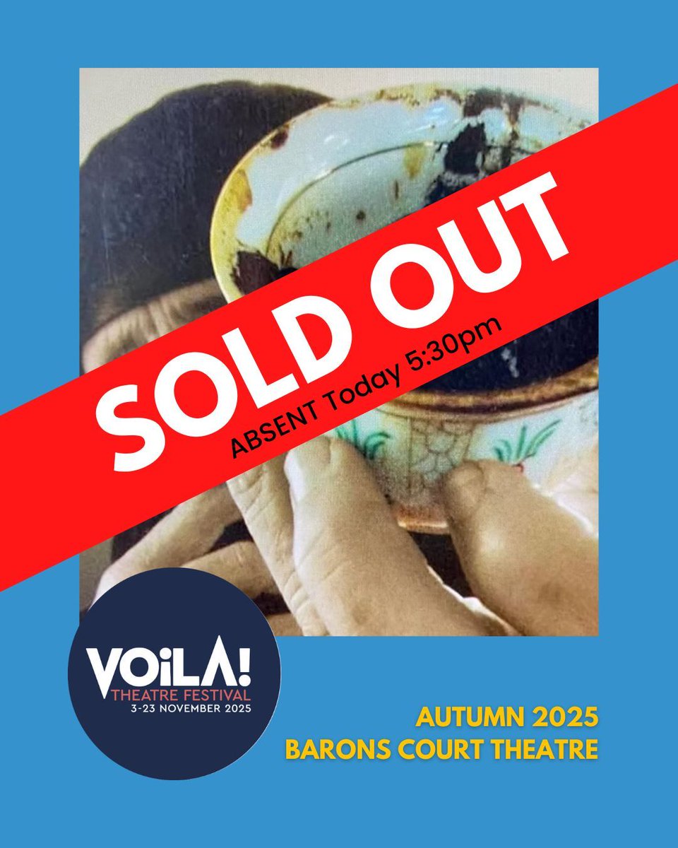 Two of our Voila shows are sold out today!

If you're a lucky ticket holder for I'm Afraid of Virginia Woolf Too by Coline Atterbury or Absent, thank you for supporting emerging international talent.

We look forward to welcoming you, and all our guests this afternoon. 🙌