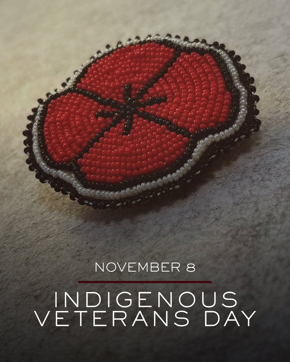 November 8th is National Indigenous Veterans Day, a day of remembrance and commemoration of the contributions of Indigenous veterans. It is a day to pay tribute to the First Nations, Métis and Inuit peoples who have served Canada in times of war and peace for more than 200 years,