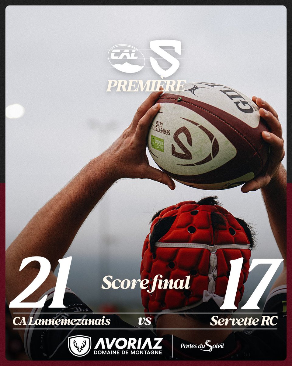 𝗙𝗜𝗡 𝗗𝗨 𝗠𝗔𝗧𝗖𝗛 ❌

Les Grenat s’inclinent aujourd’hui à Lannemezan, en ramenant tout de même un point de bonus défensif (21-17).

Tous à Valserhône le week-end prochain pour la réception du Stade Métropolitain ! ⚔️

#NotreHistoireContinue
Présenté par Avoriaz Morzine