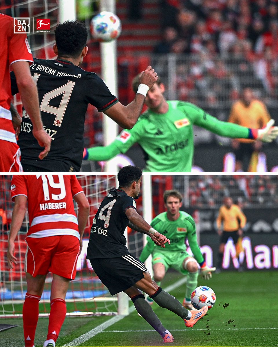 DAZNFootball's tweet photo. 🤫OK, class, settle down, we have Mr. Díaz who will be talking about angles today.

#Bundesliga https://t.co/IVMXr4WYg6