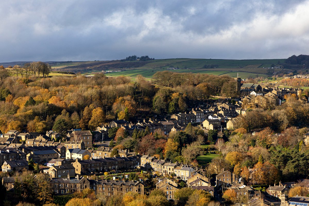 A touch of sunshine across Haworth this morning, with autumn colours gently rolling in across the valley.