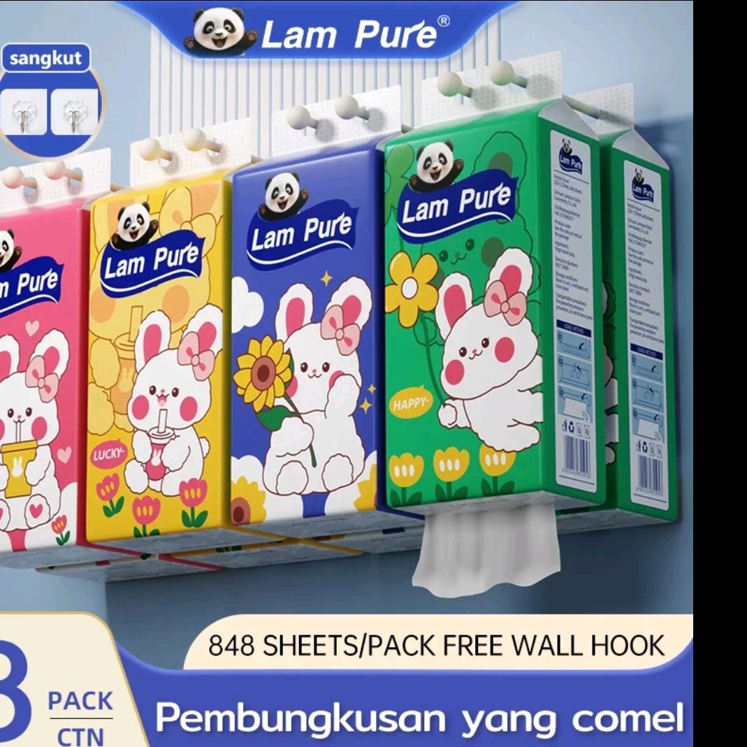 mnur891's tweet photo. 【8 pek】Beg Tisu Gantung 4D, Rekaan Raksasa Comel, LAMPURE, 848 helai setiap pek, 8 pek dalam semua, Pelbagai warna Kertas Stationery https://t.co/pyUuo1tNRt https://t.co/J5BXaGpQHu