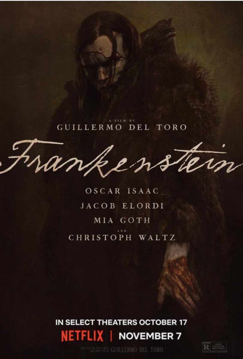 1️⃣ Guillermo del Toro se atreve a cometer la herejía más luminosa del cine moderno: convertir Frankenstein en una oración por el perdón. Donde Mary Shelley vio rabia y desolación, él encuentra una posibilidad de redención. El monstruo deja de ser castigo y se vuelve espejo; no