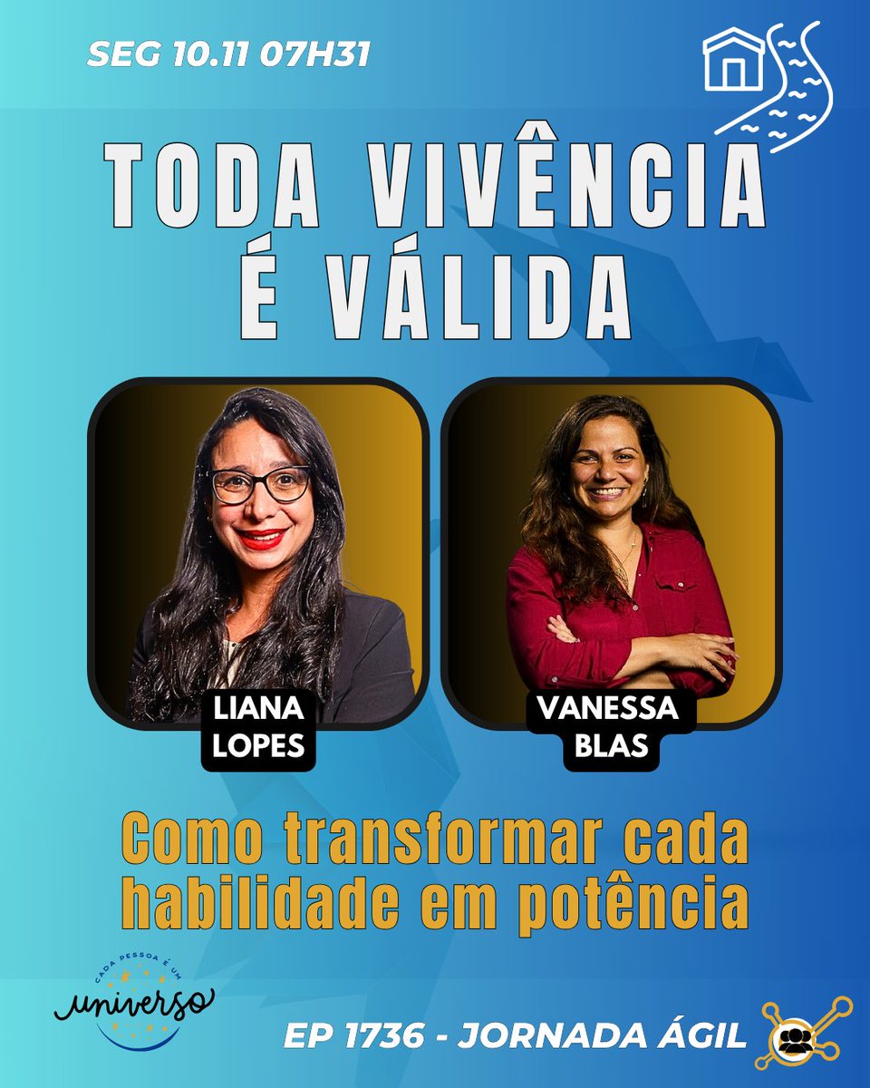 UniversoAgilHub's tweet photo. 🎙️ Maravilhoso dia #AGIL para estar ON na #Vivência de Carreiras Ágeis: Como #transformar cada #habilidade em potência  
🥰 Estaremos no programa JORNADA ÁGIL / CARREIRAS ÁGEIS segunda-feira 10.11.25 7h31 colaborando com você neste importante tema  
🤝 https://t.co/uqNVxSBDk3 https://t.co/go1KMggpQc