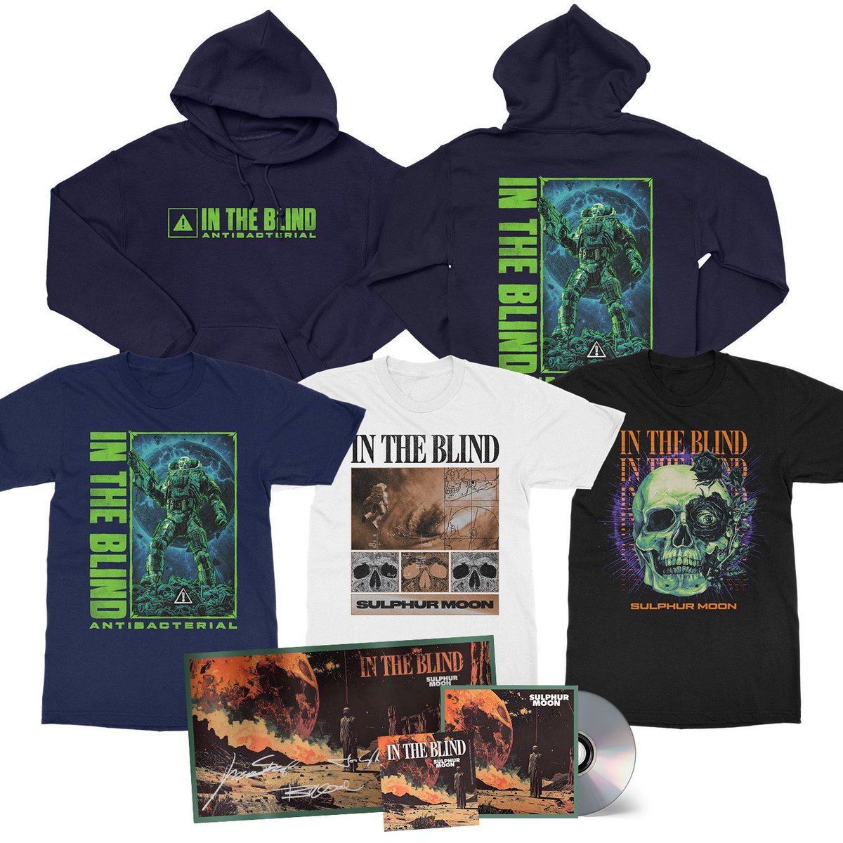 RazorToWristRec's tweet image. New IN THE BLIND (Dog Fashion Disco, Nothingface, Megosh, etc.) EP "Sulphur Moon" in now up for pre-order. Check out the new merch and listen to the first single, "Shine".

Pre-order (out Dec 5th): razortowrist.com
Listen to "Shine": li.sten.to/itb-shine