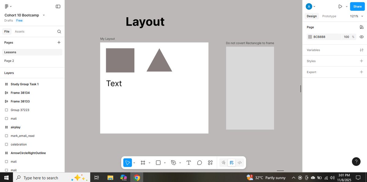 AngelaI866's tweet image. Ever wondered why some designs just feel right? It all starts with layout. 🎨

At Week 5, Day 14 of Dev &amp;amp; Design Bootcamp, we learned how to structure, organize, and place elements perfectly in Figma. Loving it! 

#UIUXDesign #FigmaTips #UXLayout #BootcampLife #DesignJourney
