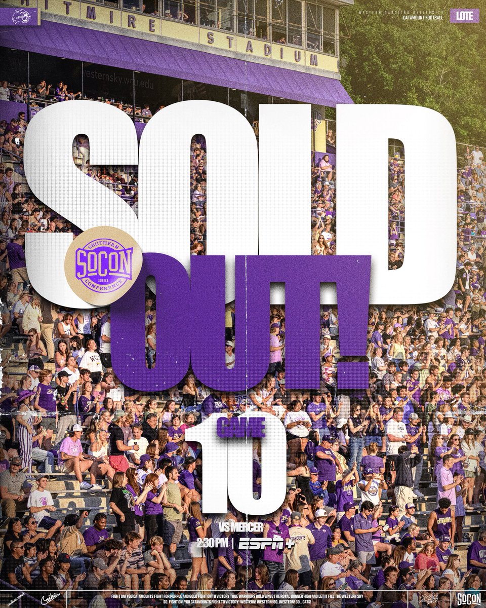 CatamountsFB's tweet image. Bob Waters… SOLD OUT🗣️✅

#NoExcuses » #LOTE