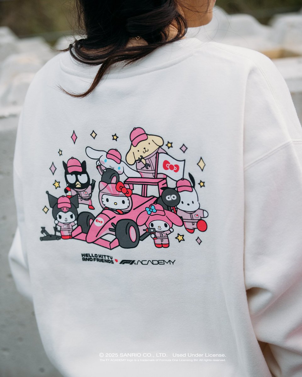 f1academy's tweet image. Our @hellokitty and Friends x F1 Academy collection is now available at the F1 HUB inside @venetianvegas. 💖  

Not in Las Vegas? No stress, keep an eye on @F1Store tomorrow to get your hands on the supercute collection online 🛍️ 

#F1Academy #HelloKitty
