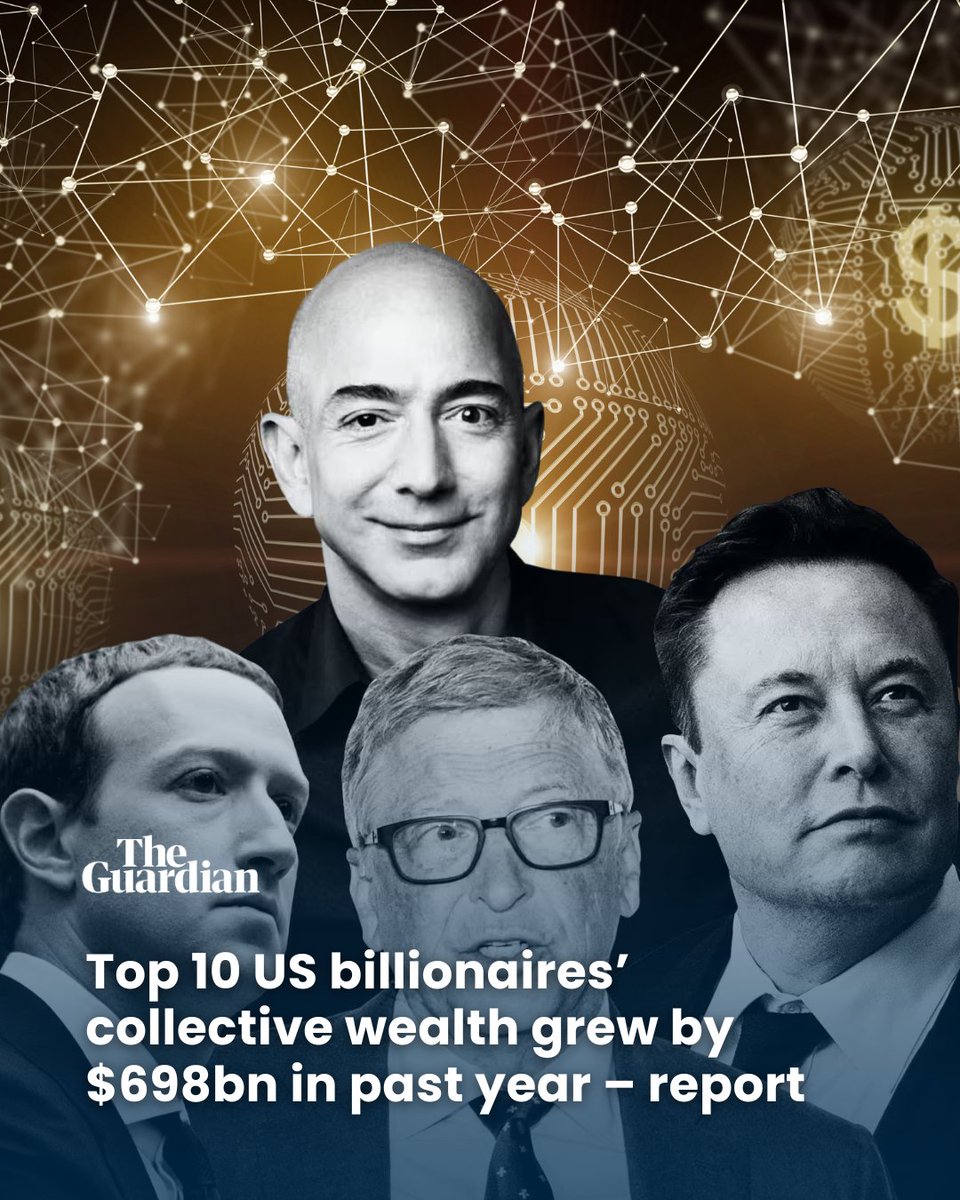 America in 2025: billionaires’ wealth up $698B, according to a recent Oxfam report.

Yet nearly half of families can’t make ends meet.

The “land of opportunity” — for the 1%.