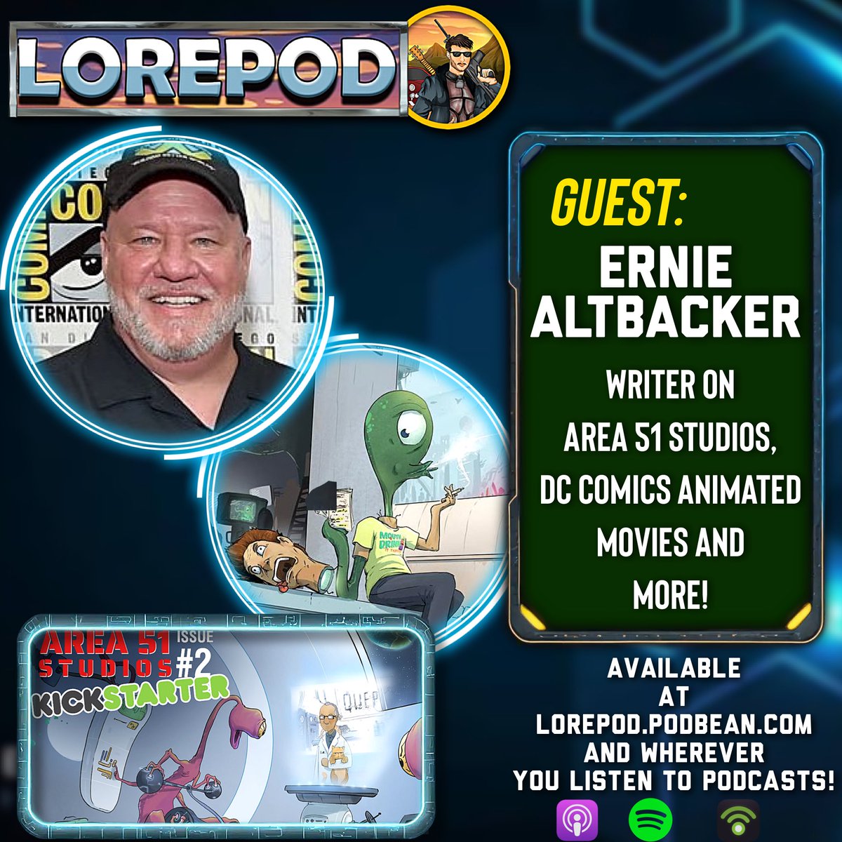 Catch the latest Lorepod podcast as I talked to writer Ernie Altbacker about his movie work but more importantly, Area 51 Studios! Lorepod.podbean.com Also on Apple Podcasts, Spotify, and anywhere else you catch #podcasts. Use code: Comic for 20% off on Kickstarter. #comics