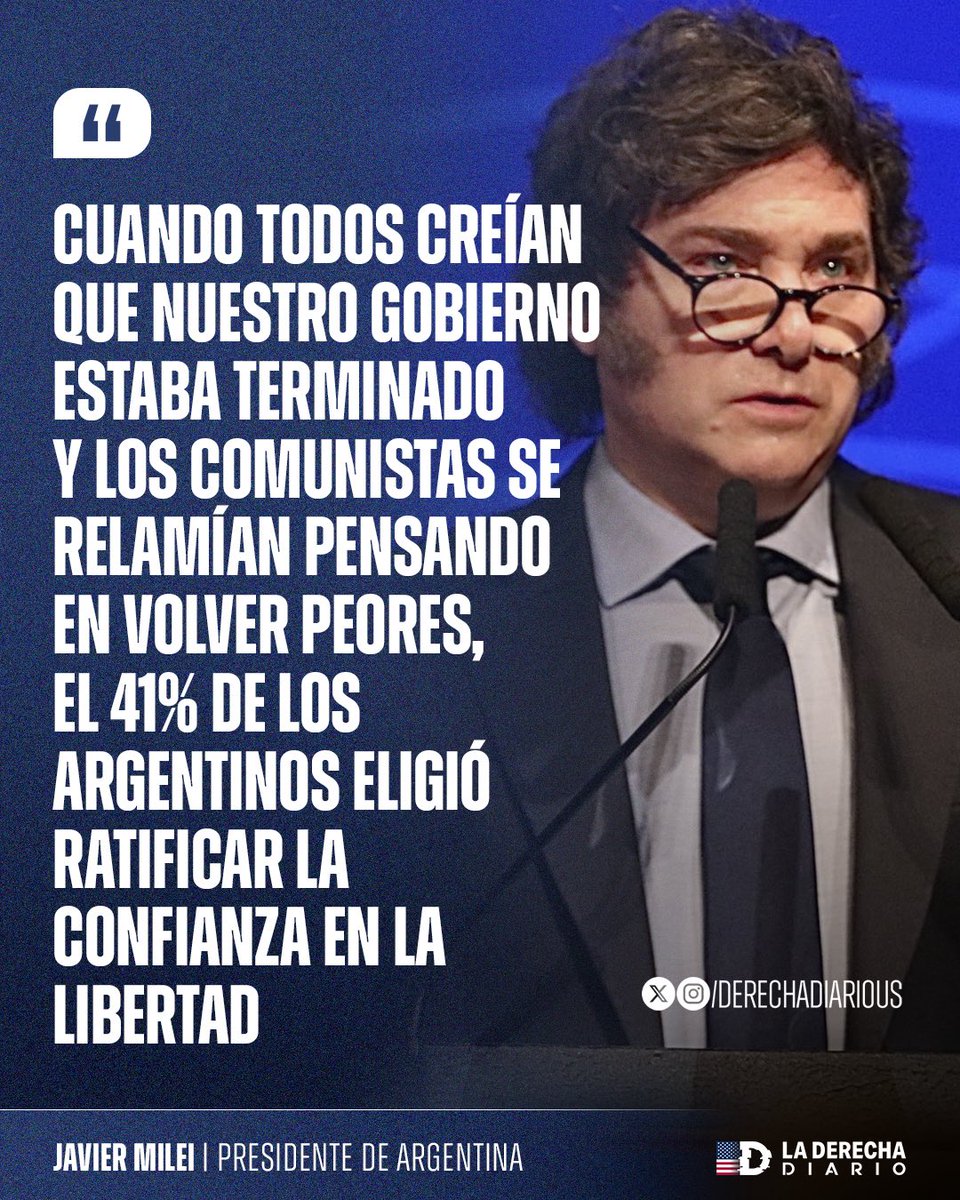 🇦🇷🇺🇸 | "Cuando todos creían que nuestro gobierno estaba terminado y los comunistas se relamían pensando en volver peores, el 41% de los argentinos eligió ratificar la confianza en la libertad": Las palabras del presidente Milei en la CPAC de Mar-A-Lago.