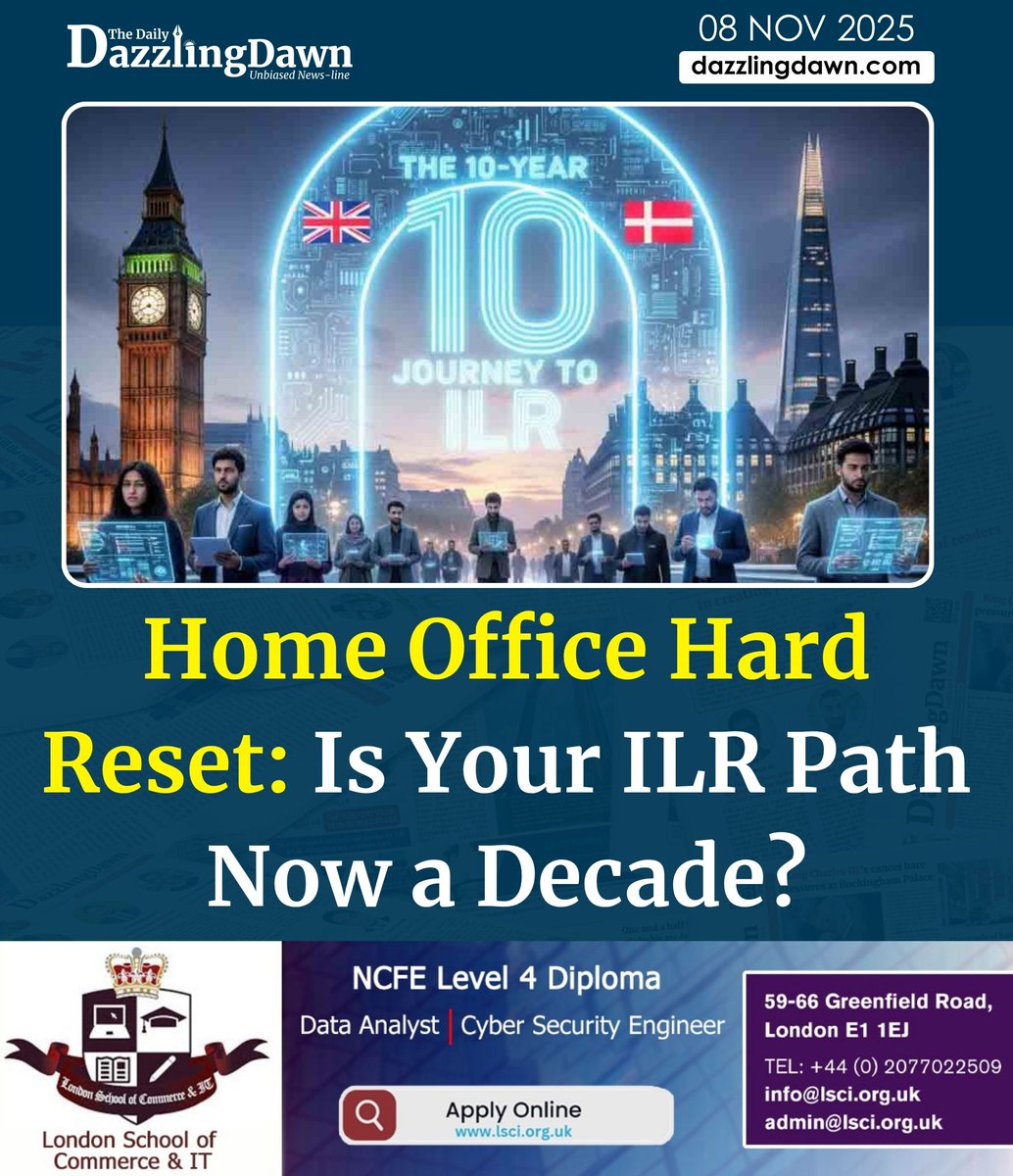 TheDazzlingDawn's tweet image. Your path to permanent UK residency is about to change: Inside the Home Office&apos;s seismic shift to the stringent &apos;Denmark Model.&apos;

dazzlingdawn.com/2025/11/8/home…

#UKImmigration
#DenmarkModel
#VisaChanges
#10YearILR
#HomeOffice