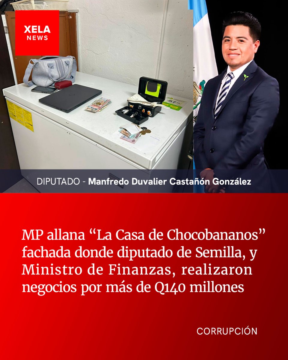 #ULTIMAHORA MP ALLANA “LA CASA DE CHOCOBANANOS” FACHADA DONDE DIPUTADO DE SEMILLA Y MINISTRO DE FINANZAS, REALIZARON CONTRATOS POR MÁS DE 140 MILLONES DE CONTRATOS.
El <a href="/MPguatemala/">MP de Guatemala</a> allanó este viernes 7 de noviembre, un inmueble ubicado en la 4.ª calle 8-26 de la zona 2 de la